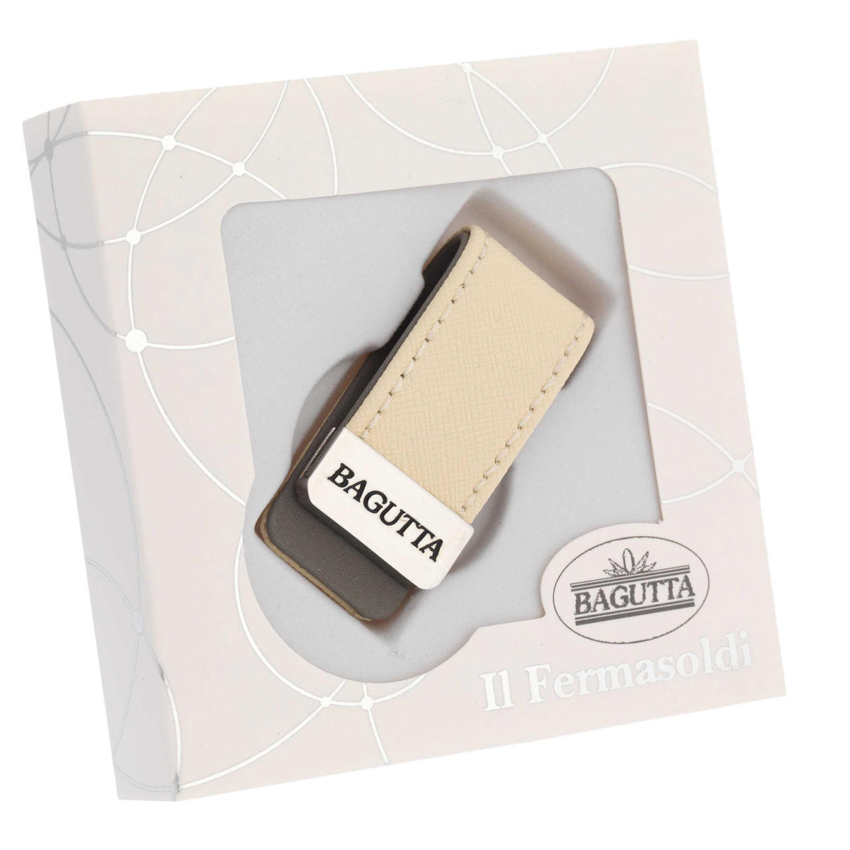 Bagutta Fermasoldi con Fascetta Testurizzata Crema 6x3 cm