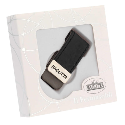 Bagutta Fermasoldi con Fascetta Testurizzata Nera 6x3 cm