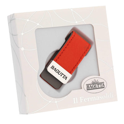 Bagutta Fermasoldi con Fascetta Testurizzata Rossa 6x3 cm