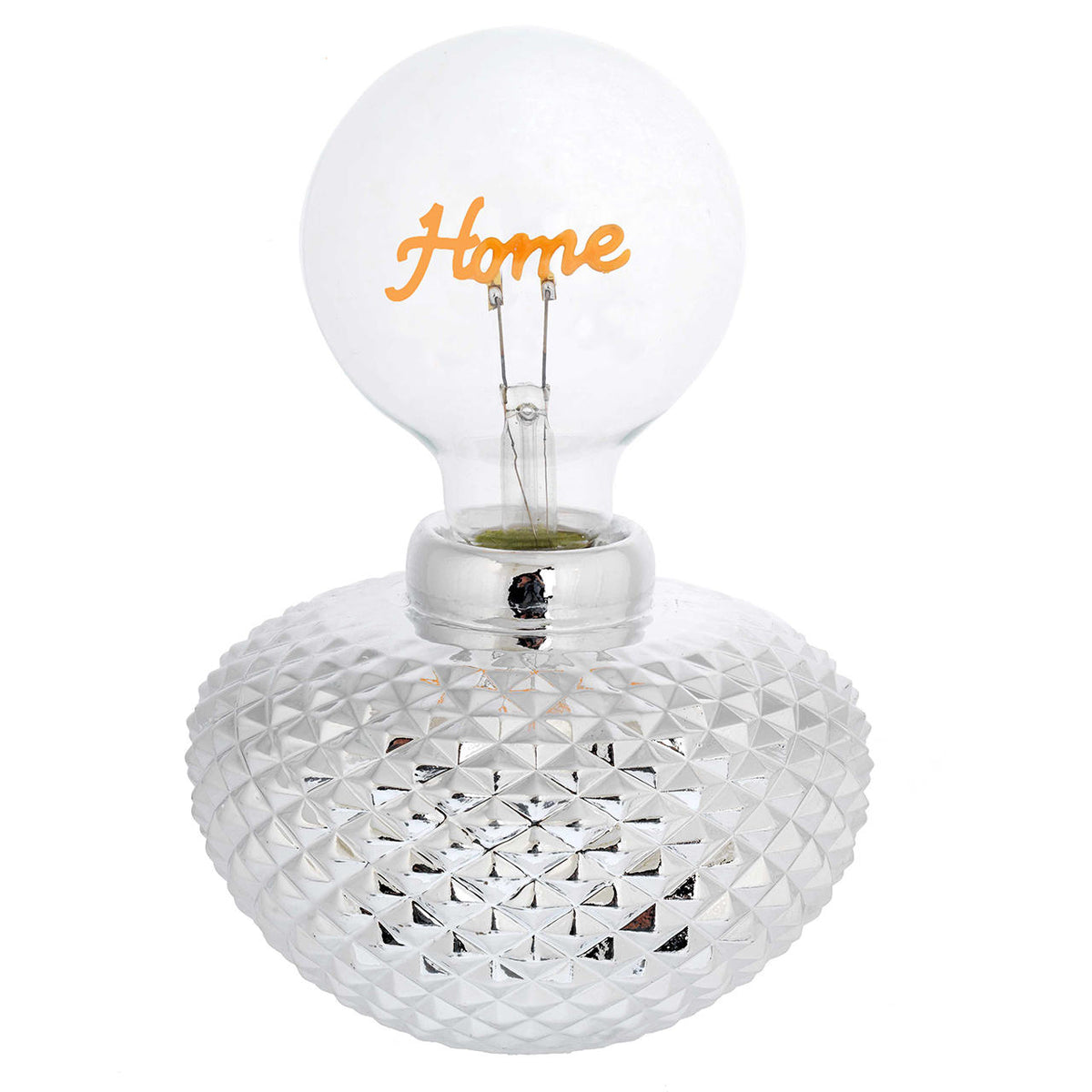 Bagutta Lampada LED Sfera Nido d’Ape con Scritta Home Batterie Incluse 12x18 cm