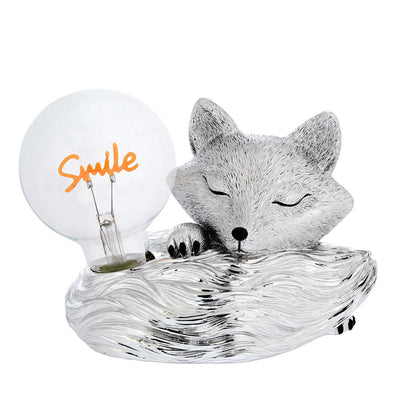 Bagutta Lampada LED Decorativa Volpe con Scritta Smile Batterie Incluse 11,5x16 cm