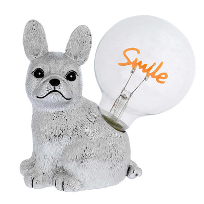 Bagutta Lampada LED Decorativa Cane con Scritta Smile Batterie Incluse 15,5x12 cm