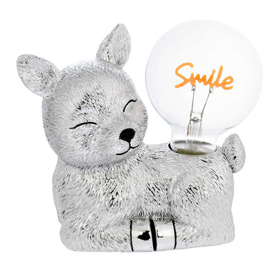 Bagutta Lampada LED Decorativa Cerbiatto con Scritta Smile Batterie Incluse 15x12 cm