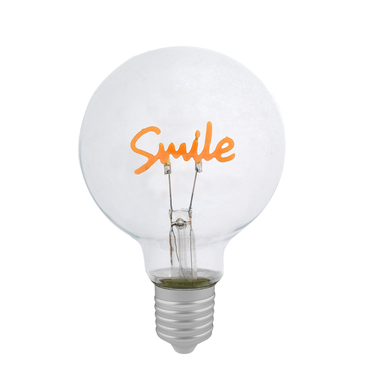Bagutta Lampadina Decorativa Trasparente con Scritta Smile 8 cm