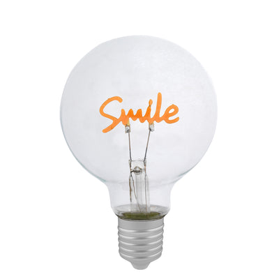 Bagutta Lampadina Decorativa Trasparente con Scritta Smile 8 cm