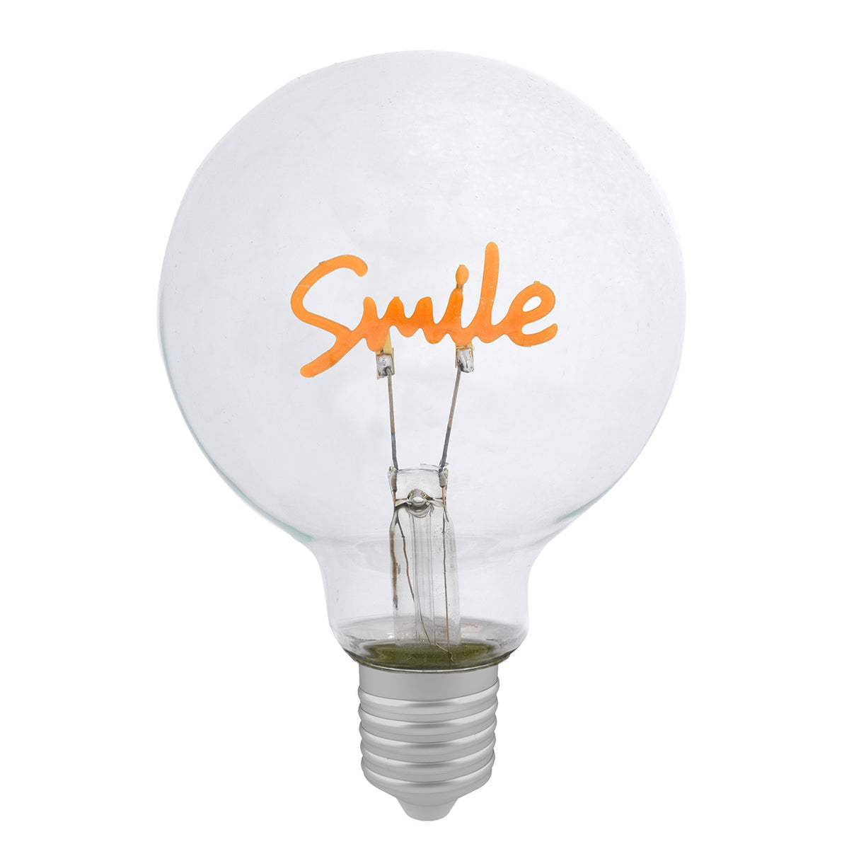 Bagutta Lampadina Decorativa Trasparente con Scritta Smile 9,5 cm