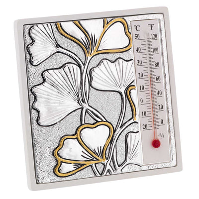 Bagutta Termometro Decorativo da Tavolo Quadrato con Ginkgo 11x11 cm
