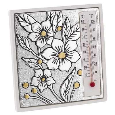 Bagutta Termometro Decorativo da Tavolo Quadrato con Anemoni 11x11 cm