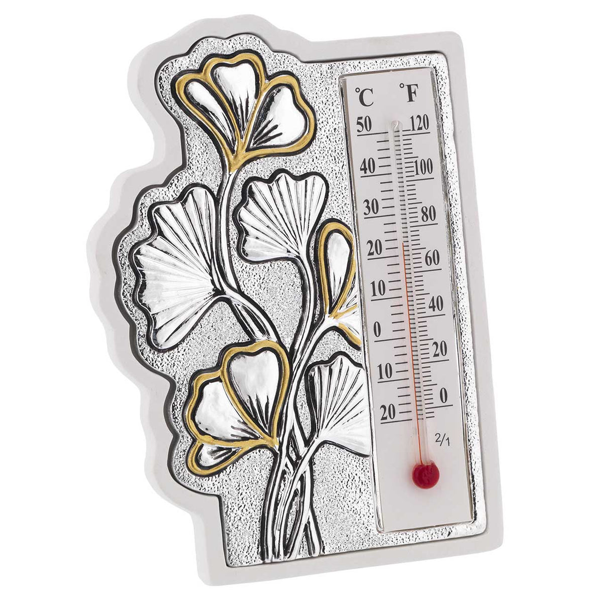Bagutta Termometro Decorativo da Tavolo Sagomato con Ginkgo 11 cm