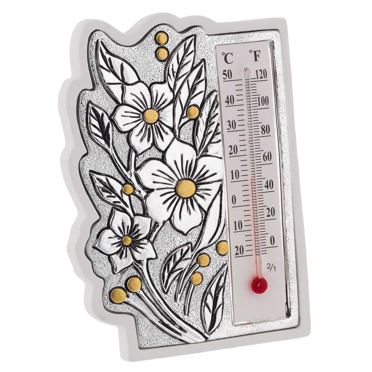 Bagutta Termometro Decorativo da Tavolo Sagomato con Anemoni 11 cm