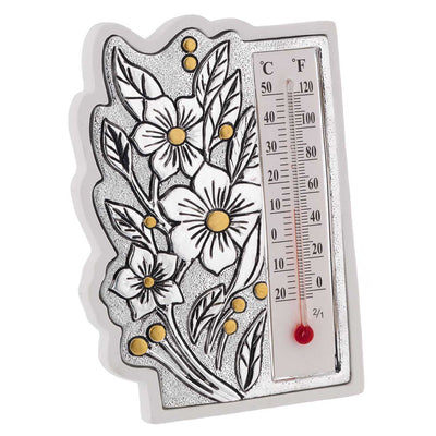 Bagutta Termometro Decorativo da Tavolo Sagomato con Anemoni 11 cm