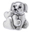 Bagutta I Teneroni Statuina Argentata Cagnolino con Cuori 5x4x5 cm