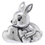 Bagutta I Teneroni Statuina Argentata Coniglio con Cuori 7x7x7 cm
