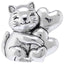 Bagutta I Teneroni Statuina Argentata Gatto con Cuori 6x4x6 cm