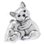 Bagutta I Teneroni Statuina Argentata Bulldog con Cuori 7x4x6 cm