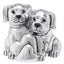 Bagutta I Teneroni Statuina Argentata Coppia di Cagnolini con Cuori 7x8x7 cm