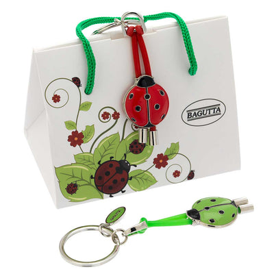 Bagutta Portachiavi Coccinella Silver Plated con Asola in Silicone Arancione 12 cm