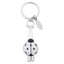 Bagutta Portachiavi Coccinella Silver Plated con Asola in Silicone Bianca 12 cm