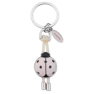 Bagutta Portachiavi Coccinella Silver Plated con Asola in Silicone Crema 12 cm