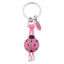 Bagutta Portachiavi Coccinella Silver Plated con Asola in Silicone Rosa 12 cm