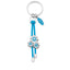 Bagutta Portachiavi con Tre Margherite Azzurra e Cordino 12 cm