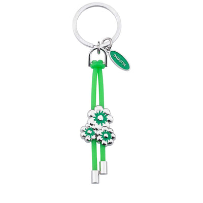 Bagutta Portachiavi con Tre Margherite Verde e Cordino 12 cm