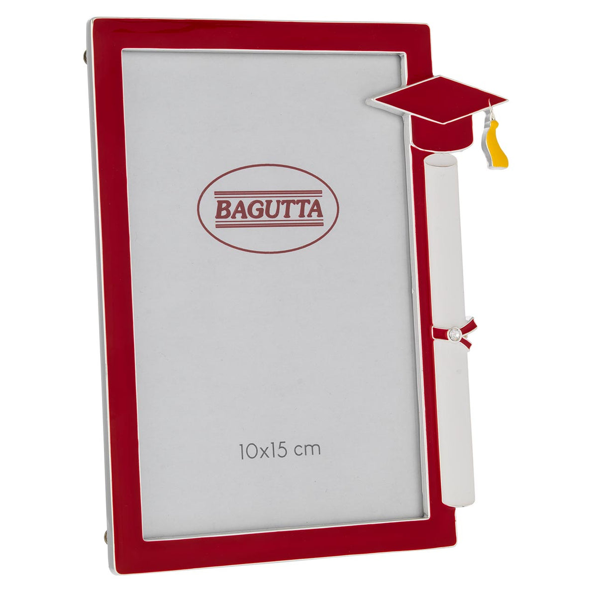 Bagutta Portafoto Laurea Rosso con Tocco e Pergamena 10x15 cm