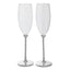 Bagutta Coppia Calici Flûte Champagne Silver Plated Stelo con Perline 26 cm