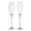Bagutta Coppia Calici Flûte Champagne Silver Plated Stelo Crystal 26 cm
