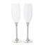 Bagutta Coppia Calici Flûte Champagne Silver Plated Stelo Liscio 26 cm