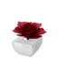 Bagutta Profumatore per Ambienti Quadrato Argentato a Coste con Rosa Rossa 6x6 cm