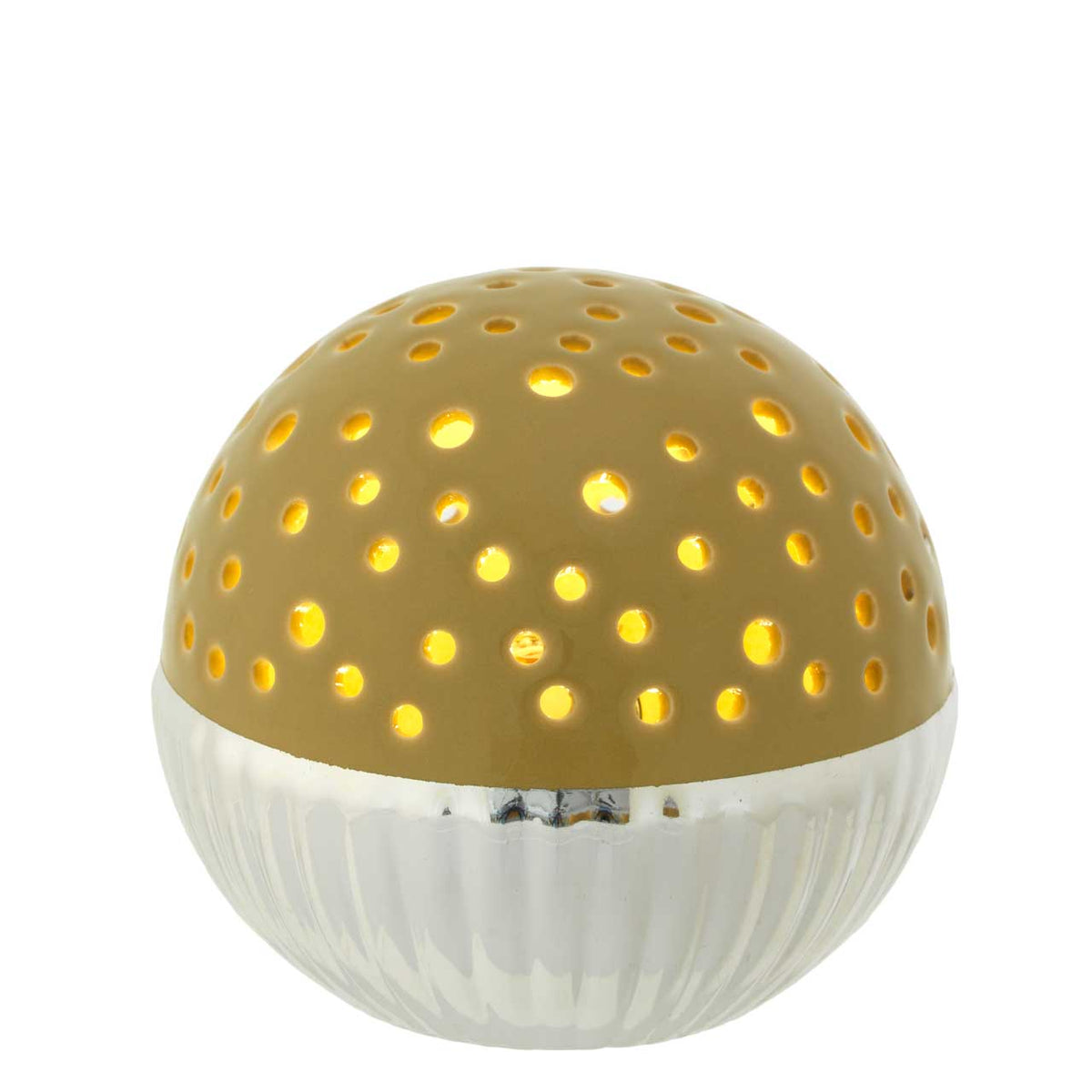 Bagutta Lampada LED Sferica Bicolore Forata Verde Batterie Incluse Diametro 12,5 cm