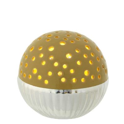 Bagutta Lampada LED Sferica Bicolore Forata Verde Batterie Incluse Diametro 12,5 cm