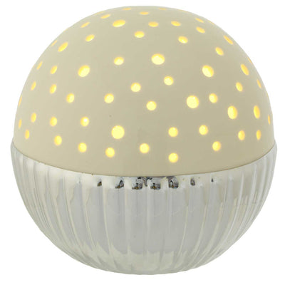 Bagutta Lampada LED Sferica Bicolore Forata Bianca Batterie Incluse Diametro 15 cm