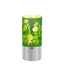 Bagutta Lampada LED in Vetro Decoro Fiori Fondo Verde Batterie Incluse 7x15 cm