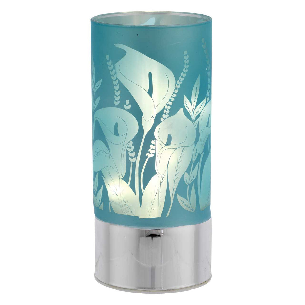 Bagutta Lampada LED in Vetro Decoro Calle Fondo Azzurro Batterie Incluse 9x20 cm