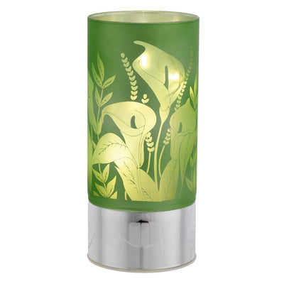 Bagutta Lampada LED in Vetro Decoro Calle Fondo Verde Batterie Incluse 9x20 cm
