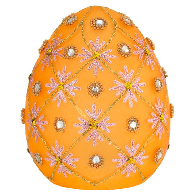 Bagutta Uovo Pasquale LED Arancione con Motivo Traforato 8x10 cm