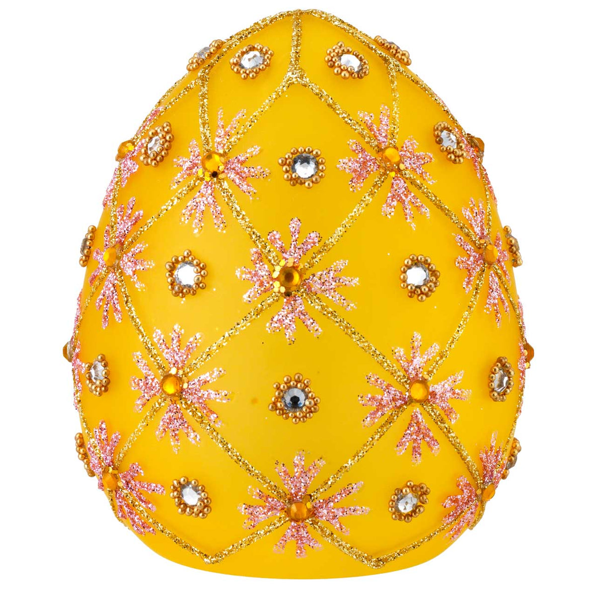 Bagutta Uovo Pasquale LED Giallo con Motivo Traforato 8x10 cm