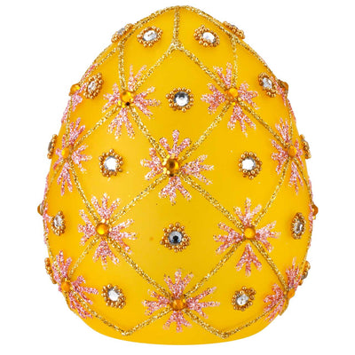 Bagutta Uovo Pasquale LED Giallo con Motivo Traforato 8x10 cm