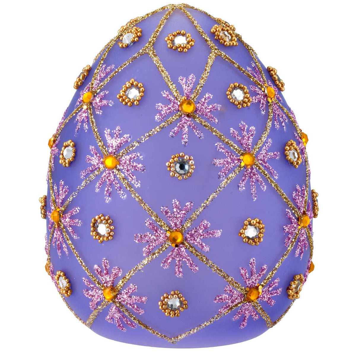 Bagutta Uovo Pasquale LED Viola con Motivo Traforato 8x10 cm