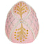 Bagutta Uovo Pasquale LED Rosa con Motivo a Foglie 8x10 cm