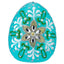 Bagutta Uovo Pasquale LED Turchese con Fiori e Strass 8x10 cm