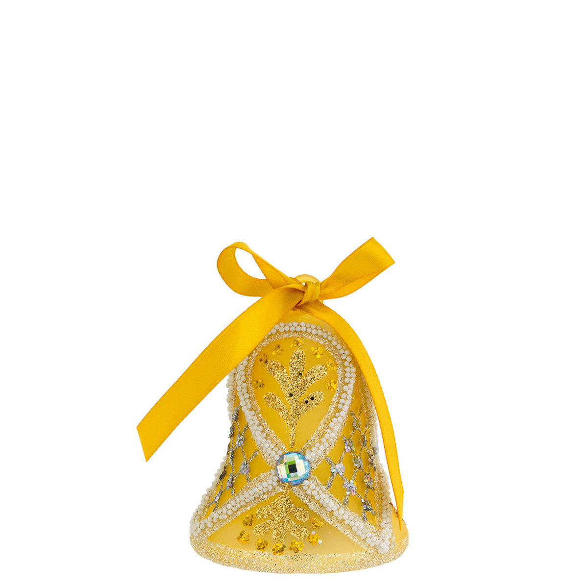 Bagutta Campanella Pasquale LED Gialla con Motivo a Foglie 8 cm