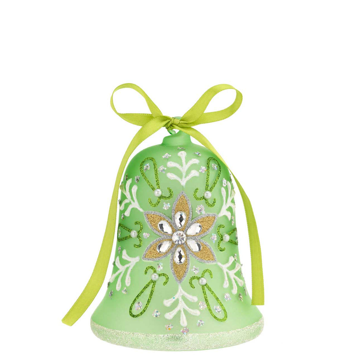 Bagutta Campanella Pasquale LED Verde con Fiore Gioiello 12 cm