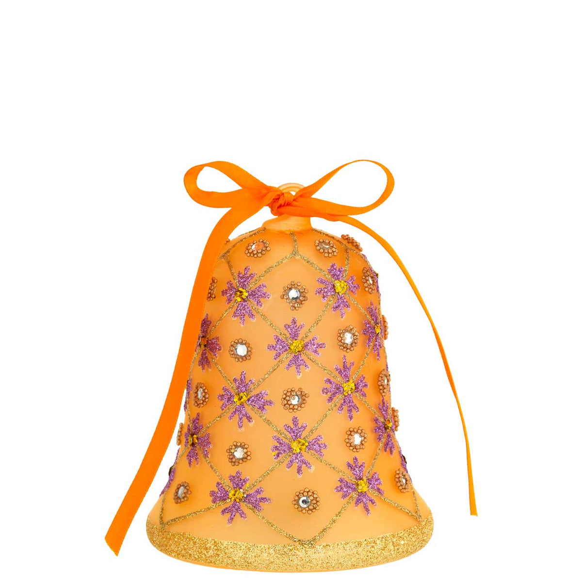 Bagutta Campanella Pasquale LED Arancione con Reticolo Floreale 12 cm