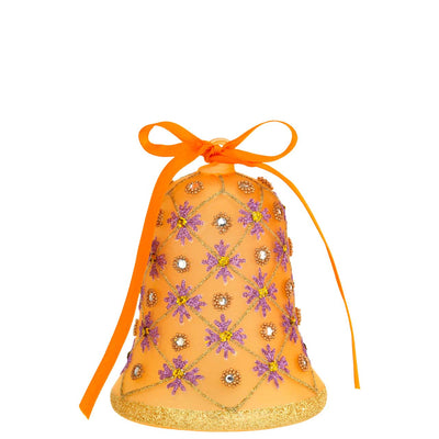 Bagutta Campanella Pasquale LED Arancione con Reticolo Floreale 12 cm