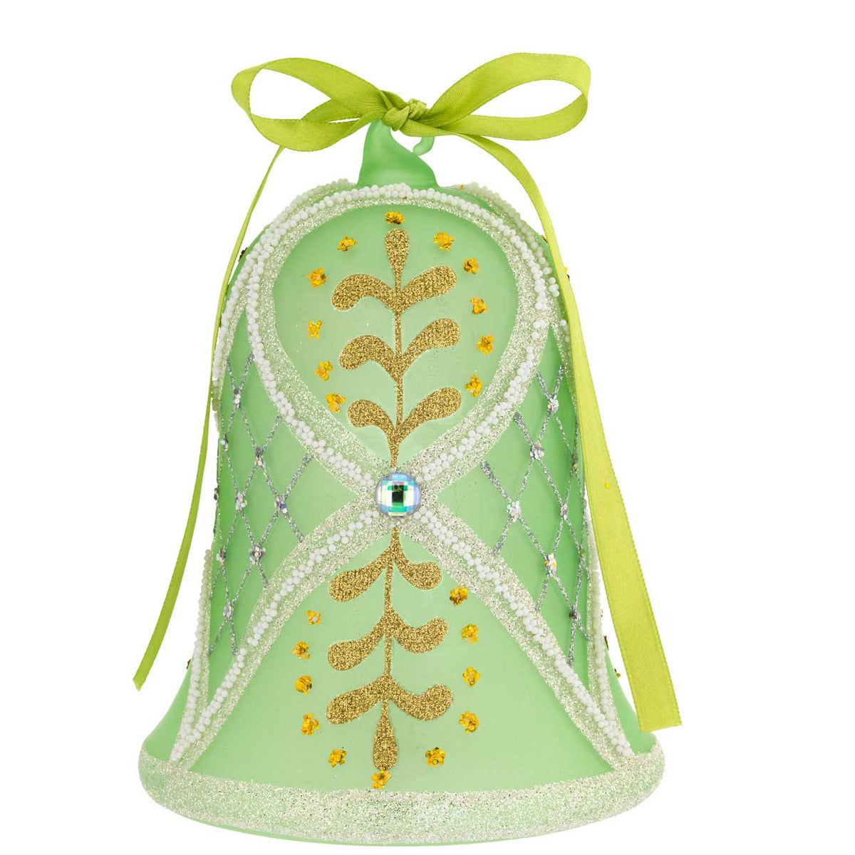 Bagutta Campanella Pasquale LED Verde con Albero Decorato 15 cm