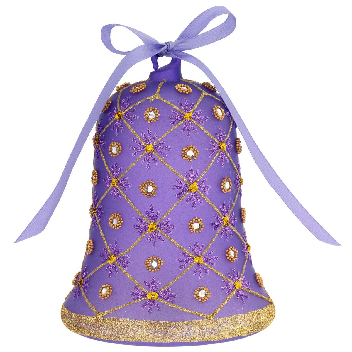 Bagutta Campanella Pasquale LED Viola con Reticolo Floreale 15 cm