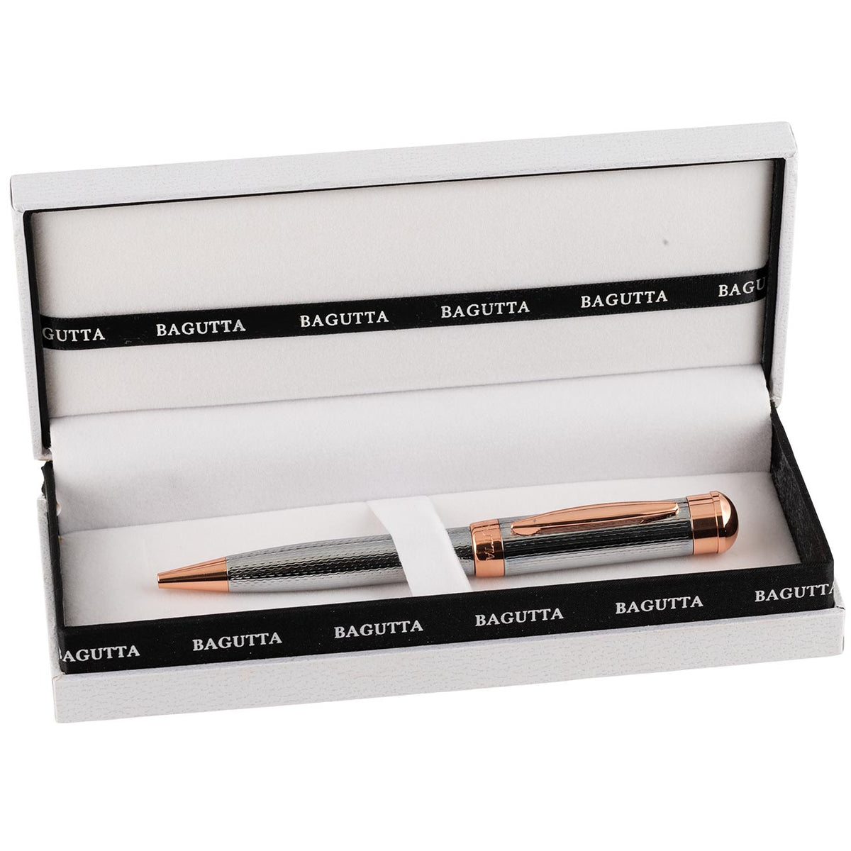 Bagutta Penna a Sfera Effetto Carbonio con Memoria USB 16 GB Cromata con Finiture Nere